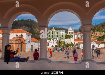 Plaza Pedro de Anzúrez, Mirador de la Recoleta, Sucre, capitale costituzionale della Bolivia, Dipartimento di Chuquisaca, Bolivia, America Latina Foto Stock