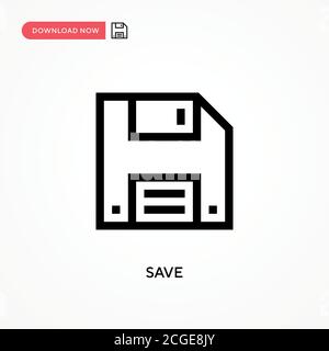 Salva icona vettore semplice. Illustrazione vettoriale semplice e moderna per siti Web o applicazioni mobili Illustrazione Vettoriale