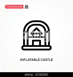 Icona del semplice vettore del castello gonfiabile. Illustrazione vettoriale semplice e moderna per siti Web o applicazioni mobili Illustrazione Vettoriale