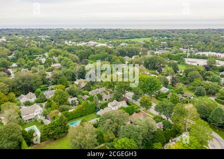 Immagine aerea di East Hampton, Newtown Lane e area, East Hampton, NY Foto Stock