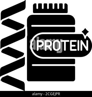 Icona glifo nero proteico Illustrazione Vettoriale
