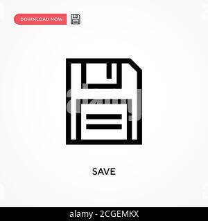 Salva icona vettore semplice. Illustrazione vettoriale semplice e moderna per siti Web o applicazioni mobili Illustrazione Vettoriale