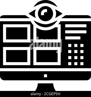 icona glifo dell'applicazione del computer di protezione immagine vettoriale isolata Illustrazione Vettoriale