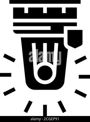 icona glifo di segnalazione di allarme, illustrazione isolata del vettore Illustrazione Vettoriale