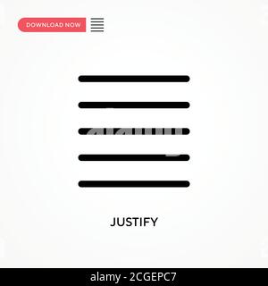 Giustifica icona vettore semplice. Illustrazione vettoriale semplice e moderna per siti Web o applicazioni mobili Illustrazione Vettoriale