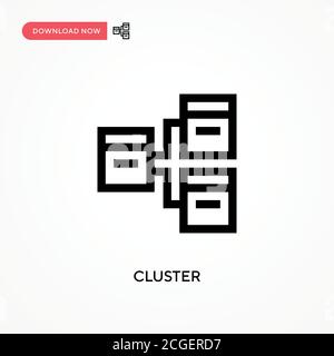 Icona vettore semplice cluster. Illustrazione vettoriale semplice e moderna per siti Web o applicazioni mobili Illustrazione Vettoriale