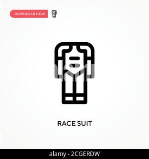 Icona vettore semplice tuta da corsa. Illustrazione vettoriale semplice e moderna per siti Web o applicazioni mobili Illustrazione Vettoriale