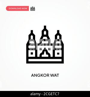Icona vettore semplice Angkor wat. Illustrazione vettoriale semplice e moderna per siti Web o applicazioni mobili Illustrazione Vettoriale