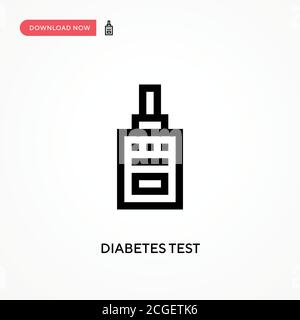 Icona vettore semplice test diabete. Illustrazione vettoriale semplice e moderna per siti Web o applicazioni mobili Illustrazione Vettoriale