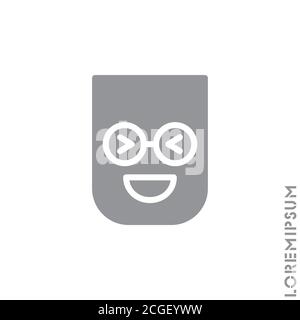 Icona vettore emoticon su sfondo bianco. Simbolo icona emoticon vettoriale simbolo di una moderna raccolta di interfacce utente per mobile concept e applicazioni web desig Illustrazione Vettoriale