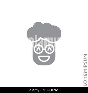 Ridendo, emoticon ragazzo, uomo icona. Divertimento, vettore di faccia. Umorismo, sorriso, simbolo positivo. Segno di stile per il concetto mobile e web design. Simbolo sorriso logo ill Illustrazione Vettoriale