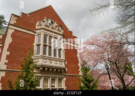 Vista del Reed College a Portland, Oregon, Stati Uniti. Foto Stock