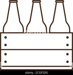 bottiglie di birra in stile canestro grafico vettoriale a icone Illustrazione Vettoriale