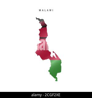 Mappa della bandiera sventolante del Malawi. Illustrazione vettoriale Illustrazione Vettoriale