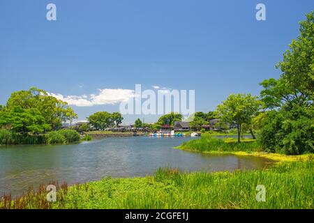 Suizenji Ezuko Park in prima estate, Prefettura di Kumamoto, Giappone Foto Stock