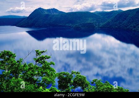 Lago Mashu, Prefettura di Hokkaido, Giappone Foto Stock