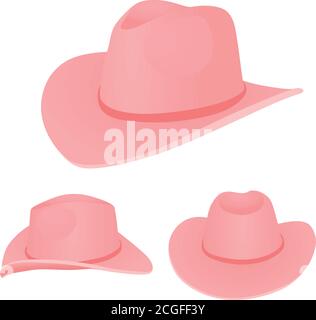 Cappello da cowboy rosa, vettore Illustrazione Vettoriale