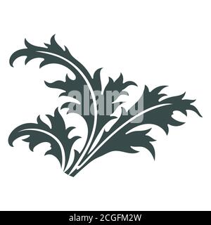 Thistle. Foglie di cardo disegnate a mano. Thistle scozzese Illustrazione Vettoriale