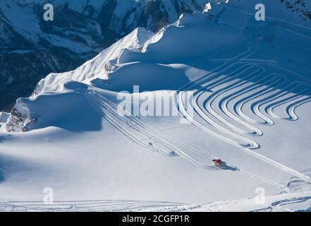 Stazione sciistica di Kaprun, ghiacciaio Kitzsteinhorn. Austria Foto Stock