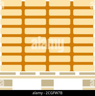 Icona di Construction Pallet. Design a colori piatti. Illustrazione vettoriale. Illustrazione Vettoriale