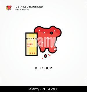 Icona vettore ketchup. Concetti moderni di illustrazione vettoriale. Facile da modificare e personalizzare. Illustrazione Vettoriale