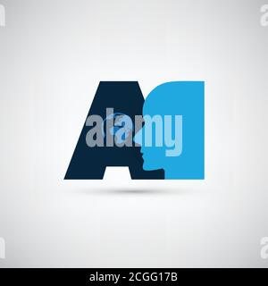 Intelligenza artificiale, Deep Machine Learning, comunicazione, Future Technology Concept Design Illustrazione Vettoriale