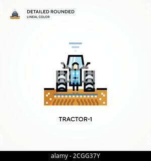 Icona vettore trattore 1. Concetti moderni di illustrazione vettoriale. Facile da modificare e personalizzare. Illustrazione Vettoriale