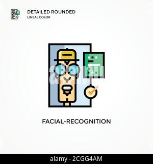 Icona del vettore di riconoscimento facciale. Concetti moderni di illustrazione vettoriale. Facile da modificare e personalizzare. Illustrazione Vettoriale