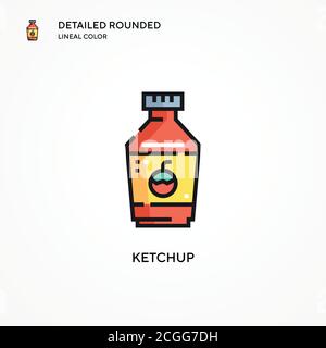 Icona vettore ketchup. Concetti moderni di illustrazione vettoriale. Facile da modificare e personalizzare. Illustrazione Vettoriale