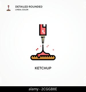 Icona vettore ketchup. Concetti moderni di illustrazione vettoriale. Facile da modificare e personalizzare. Illustrazione Vettoriale