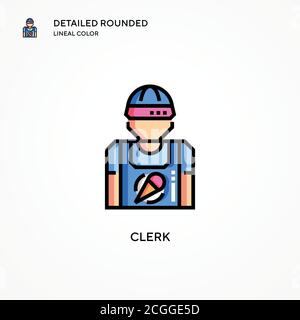 Icona vettore impiegato. Concetti moderni di illustrazione vettoriale. Facile da modificare e personalizzare. Illustrazione Vettoriale