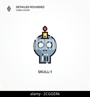 Icona vettore cranio-1. Concetti moderni di illustrazione vettoriale. Facile da modificare e personalizzare. Illustrazione Vettoriale