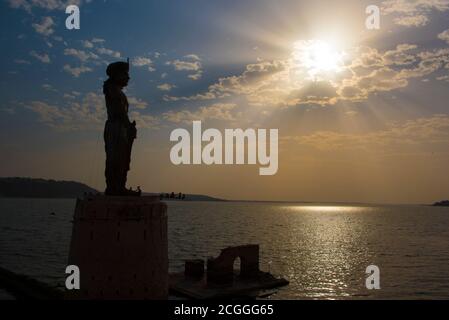 Bhopal / India 11 marzo 2019 Statua del re raja bhoj nella città di lago superiore Bhopal in Madhya Pradesh India Foto Stock