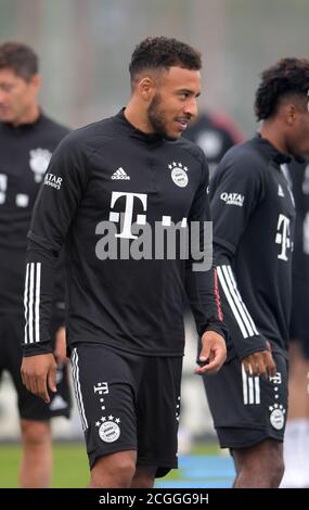 Monaco, Germania. 11 Settembre 2020. Calcio: Bundesliga, prima formazione di squadra del FC Bayern in preparazione per la stagione nel campo di allenamento a Säbener Straße. Corentin Tolisso. Credit: Tobias Hase/dpa/Alamy Live News Foto Stock