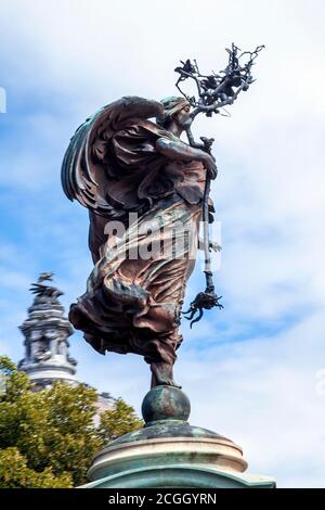 Il Memoriale di guerra del Sud Africa è conosciuto anche come Boer War Memorial A Cardiff, il Galles è stato eretto nel 1908 ed è un popolare destinazione di viaggio attrazione turistica la Foto Stock