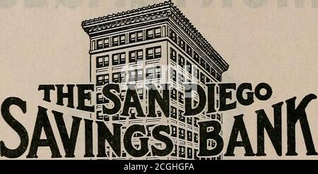 . Indice della città e della contea di San Diego - 1921 . ^Wl imam *-^^ ^^ **^*. Certificati ipotecari 5 e 6^ piano di deposito sicuro San Diego Savings Bank MAIN 2557 15 1921 - ELENCO DELLA CITTÀ DI SAN DIEGO - 1921 BANCHE E ISTITUTI FINANZIARI LA VOSTRA ATTIVITÀ BANCARIA È INVITATA DA San Diegos Oldest e LargestSavings Bank. HORTHEAST CORNER NFTH ED e STRIETSIBBBBM iHBIiyilliMI Foto Stock
