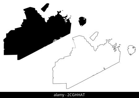 Norfolk County, Commonwealth of Massachusetts (Stati Uniti, Stati Uniti d'America, Stati Uniti, Stati Uniti, Stati Uniti) mappa vettoriale illustrazione, abbozzare Norfolk schizzo Illustrazione Vettoriale
