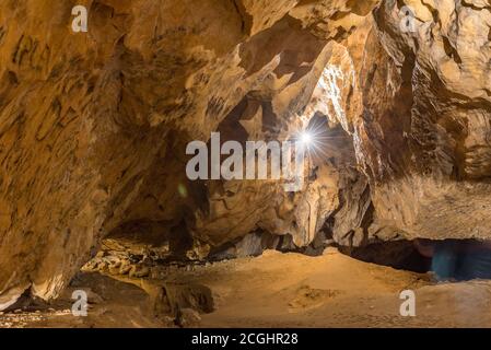 Francia, Ariege, Tarascon sur Ariege, Grotta Lombrives. Foto Stock