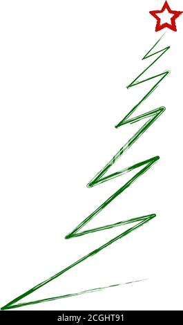 albero di natale astratto, elemento di disegno di natale, isolato su bianco, arte vettoriale Illustrazione Vettoriale