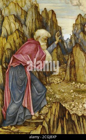 Spencer-Stanhope John Roddam - la visione di Ezechiele - Valle Del dry Bones - British School - 19 ° secolo Foto Stock