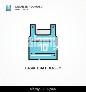 Icona vettoriale basket-Jersey. Concetti moderni di illustrazione vettoriale. Facile da modificare e personalizzare. Illustrazione Vettoriale