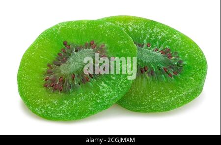 kiwi essiccato isolato su sfondo bianco Foto Stock