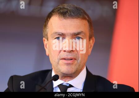 Monaco, Monaco. 11 Settembre 2020. Monaco, Monte-Carlo - Settembre 11, 2020: CONFERENZA stampa di Monaco con il Vice Presidente Esecutivo Oleg Petrov Calcio, Calcio, Fussball, Praesident, Vize, | Usage Worldwide Credit: dpa/Alamy Live News Foto Stock