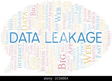 Perdita di dati vettore word cloud, fatto solo con il testo. Illustrazione Vettoriale