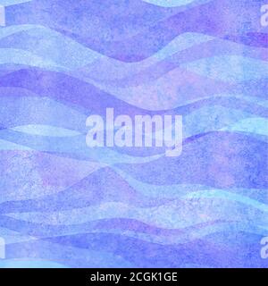 Acquerello onda trasparente grunge sfondo colorato. Illustrazione delle onde dipinte a mano con acquerello. Design splash con cornice per striscioni. Colore grunge Illustrazione Vettoriale