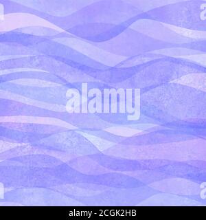 Acquerello trasparente onda viola lavanda sfondo colorato. Illustrazione delle onde dipinte a mano con acquerello. Design splash con cornice per striscioni. Grun Illustrazione Vettoriale