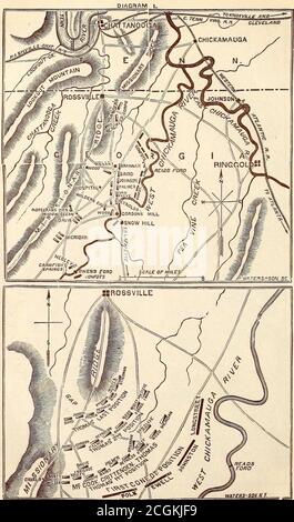 . Storia pittorica della grande Guerra civile : abbracciando racconti pieni e autentici di battaglie per terra e mare ... . R / 6^IIIIIIS MAP ILLUSTHATING LE CAMPAGNE DI CHICKAMAUGA E CHATTANOOGA.. DIAGRAMMI CHE MOSTRANO LE POSIZIONI DEGLI ESERCITI NELLA BATTAGLIA DI CHICKAMAUGA. ECCITAZIONE IN PENNSYLVANIA. 309 vi accolgono solo quando venite con la vostra volontà libera. ^R. E. Lee, General Commanding.Lee aveva contato troppo confidente onMaryland simpatia. Le sue aspettative non sono state realizzate. Il suo discorso, che era ben concepito e attentamente ex-pressato, cadde piatto sul popolo. Un simpatizzanti fewSouthern si unì ai suoi ranghi;b Foto Stock