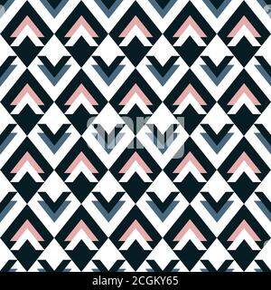 Schema geometrico astratto con strisce, rombi. Sfondo vettoriale senza giunture. Perfetto per abbigliamento, tessuto, tessuto, decorazione, carta da imballaggio Illustrazione Vettoriale