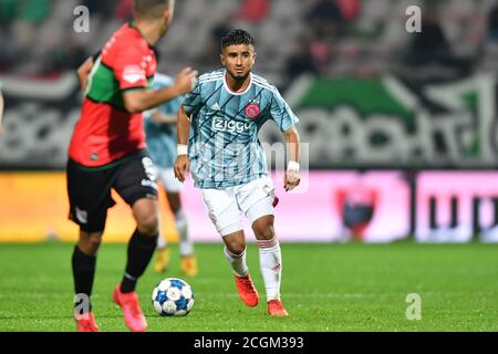 Nijmegen, Paesi Bassi. 11 Settembre 2020. NIJMEGEN, 11-09-2020, Stadium De Goffert, olandese Keuken Kampioen Divisie, calcio, Stagione 2020/2021, Jong Ajax giocatore NaCI Unuvar durante la partita NEC - Jong Ajax Credit: Pro Shots/Alamy Live News Foto Stock