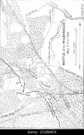 . Vermont nella guerra civile (Volume 1): Una storia della parte presa dai soldati e dai marinai del Vermont nella guerra per l'Unione, 1861-5 . cappello non poteva essere sureof, perché aveva un avversario che sarebbe probabile allowhim nessun vantaggio che potrebbe essere impedito da azione rapida. Il problema dei lieviti era molto più semplice. Il suo piano sarebbe stato, ed è stato, colpire l'esercito del Pato-mac il marzo, tagliarlo in due, tenere le sue metà diviso andentangled nel Wilderness, e guidare ciò che ha fatto notDestroy e catturare indietro attraverso l'Eapidan, come ha haddriven Hooker un anno prima. Le autostrade di Foto Stock